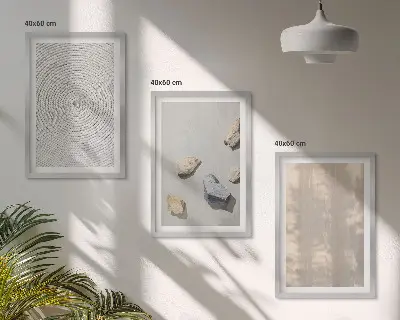 Gerahmtes Bilderset mit Boho Naturtexturen und Strukturen