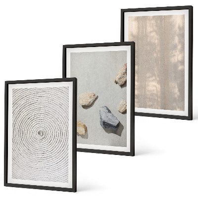 Gerahmtes bilderset Boho-Naturtexturen und -Strukturen