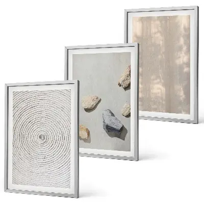 Gerahmtes Bilderset mit Boho Naturtexturen und Strukturen