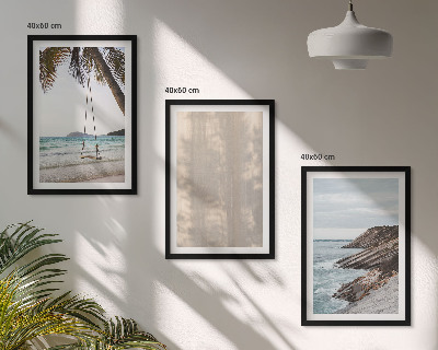 Bilder-3er-set mit rahmen Sommerlicher Sandstrand mit Meerblick