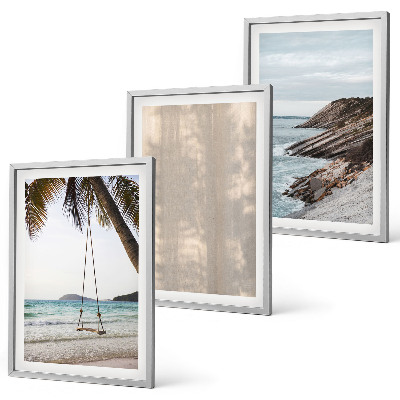 Bilder-3er-set mit rahmen Sommerlicher Sandstrand mit Meerblick