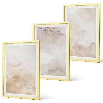 Aquarell Pastellblätter 3er-Set Bilder mit Rahmen