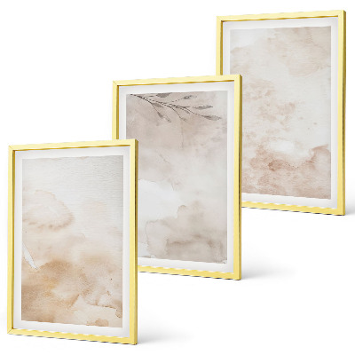 Bilder-3er-set mit rahmen Aquarell-Pastellblätter