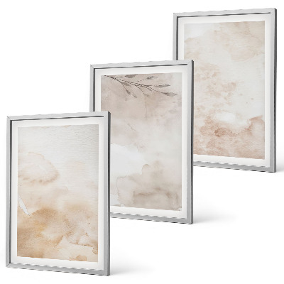 Bilder-3er-set mit rahmen Aquarell-Pastellblätter