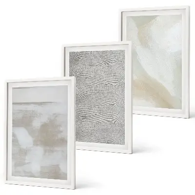 Abstraktes modernes Design 3er-Set Bilder mit Rahmen