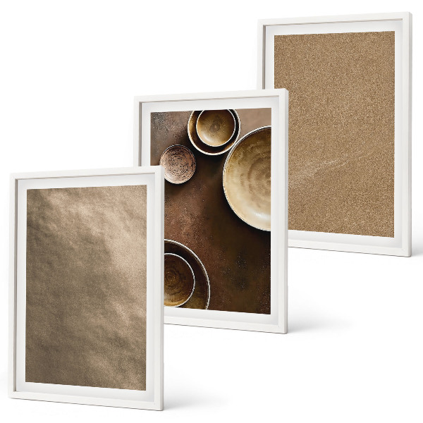 Bilder-3er-set mit rahmen Minimalistische Steinstrukturen