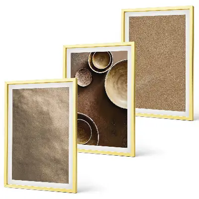 Minimalistische Steinstrukturen 3er-Set Wandbilder mit Rahmen