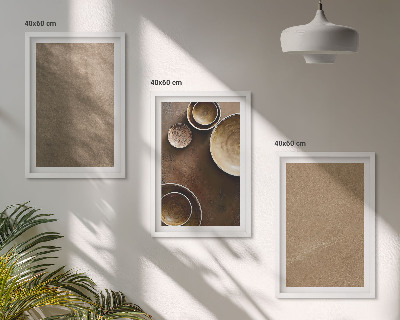 Bilder-3er-set mit rahmen Minimalistische Steinstrukturen
