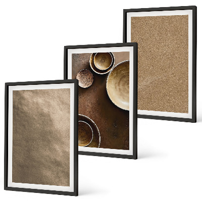 Bilder-3er-set mit rahmen Minimalistische Steinstrukturen