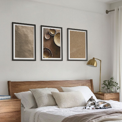 Bilder-3er-set mit rahmen Minimalistische Steinstrukturen