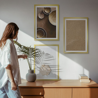 Bilder-3er-set mit rahmen Minimalistische Texturen und Farben