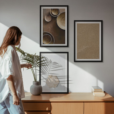Bilder-3er-set mit rahmen Minimalistische Texturen und Farben