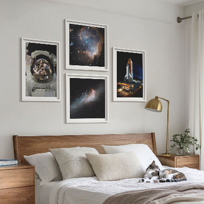 Polyptychon mit rahmen Astronauten landen auf dem Mond