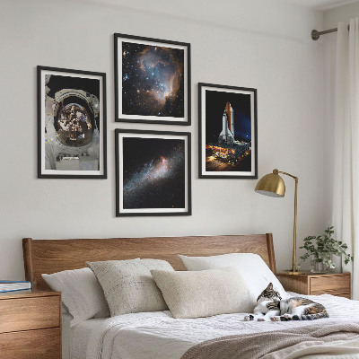 Polyptychon mit rahmen Astronauten landen auf dem Mond