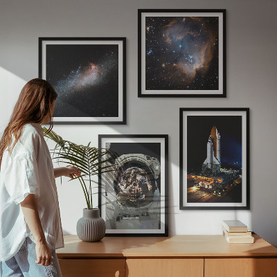 Polyptychon mit rahmen Astronauten landen auf dem Mond