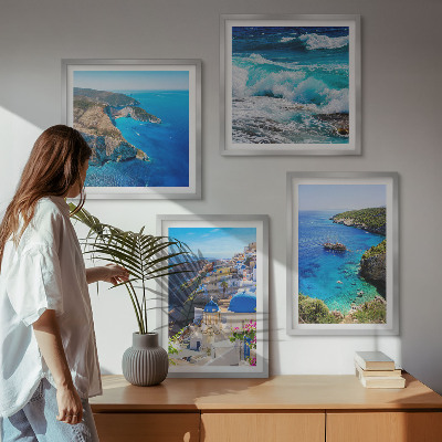 Polyptychon mit rahmen Griechische Ansichten von Santorin Oia