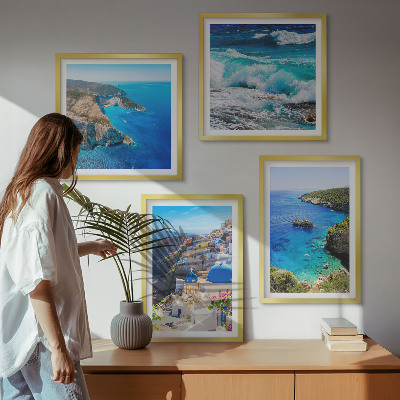 Polyptychon mit rahmen Griechische Ansichten von Santorin Oia