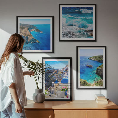 Polyptychon mit rahmen Griechische Ansichten von Santorin Oia