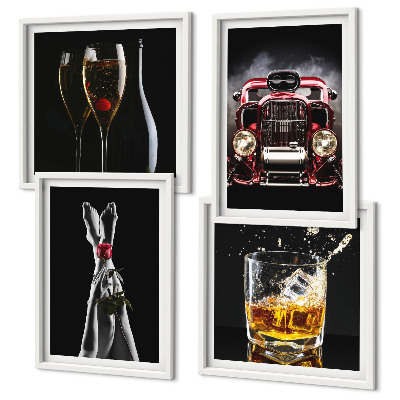 Wanddeko-set Frauenbeine Rosenwagen Wein