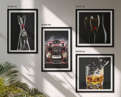 Wanddeko-set Frauenbeine Rosenwagen Wein