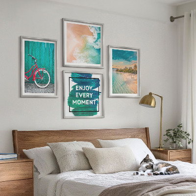Wanddeko-set Inspiration für ein Fahrrad mit Seeboot