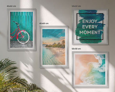Wanddeko-set Inspiration für ein Fahrrad mit Seeboot