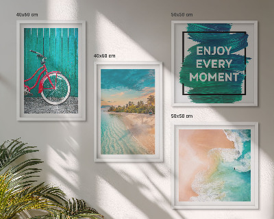 Wanddeko-set Inspiration für ein Fahrrad mit Seeboot