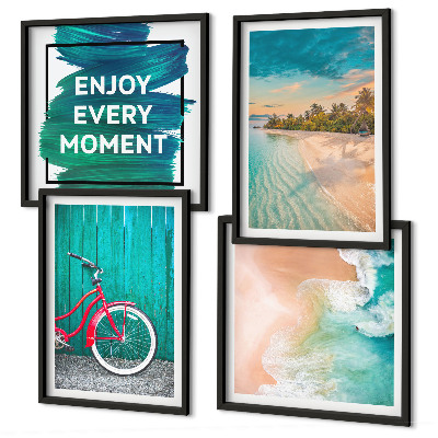 Wanddeko-set Inspiration für ein Fahrrad mit Seeboot