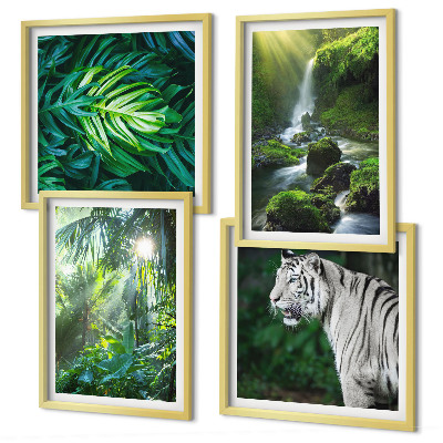 Wanddeko-set Dschungel-Weißtiger-Wasserfall