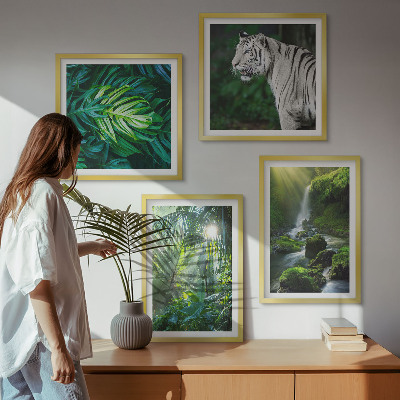 Wanddeko-set Dschungel-Weißtiger-Wasserfall