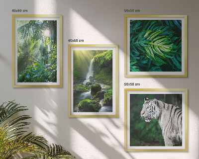 Wanddeko-set Dschungel-Weißtiger-Wasserfall