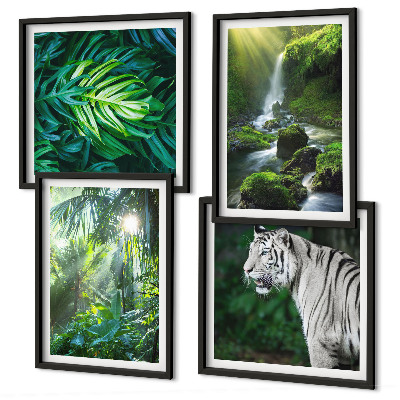 Wanddeko-set Dschungel-Weißtiger-Wasserfall