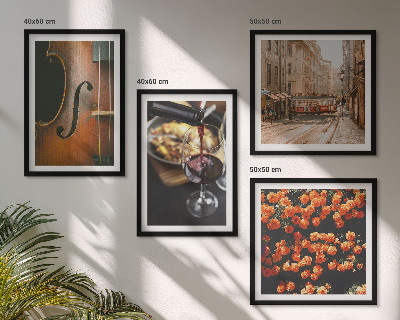 Polyptychon mit rahmen Vintage Blumen Straße Wein Geige