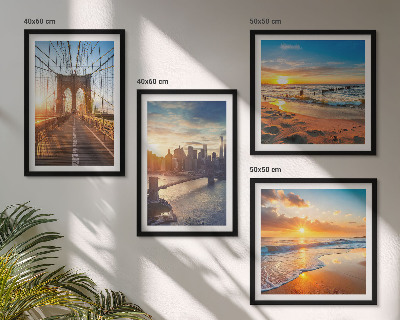Wanddeko-set Brücken, Sonnenuntergänge, Stadt