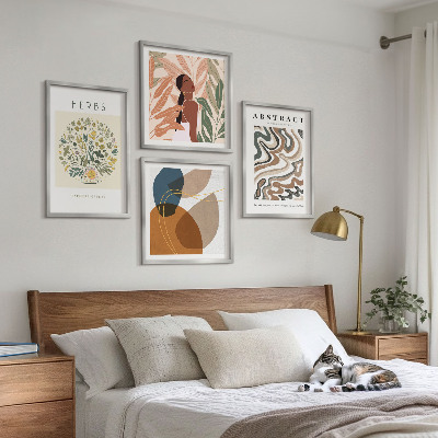 Polyptychon mit rahmen Boho-Ästhetik, Pastellposter