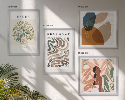 Polyptychon mit rahmen Boho-Ästhetik, Pastellposter
