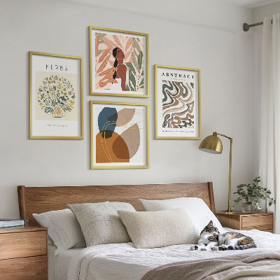Polyptychon mit rahmen Boho-Ästhetik, Pastellposter