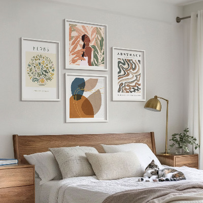 Polyptychon mit rahmen Boho-Ästhetik, Pastellposter