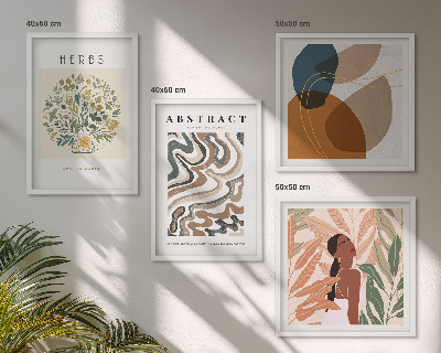 Polyptychon mit rahmen Boho-Ästhetik, Pastellposter