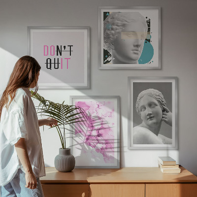 Polyptychon mit rahmen Abstrakte Aquarellskulptur