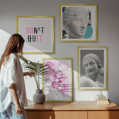 Polyptychon mit rahmen Abstrakte Aquarellskulptur