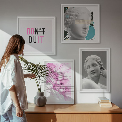 Polyptychon mit rahmen Abstrakte Aquarellskulptur