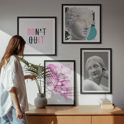 Polyptychon mit rahmen Abstrakte Aquarellskulptur