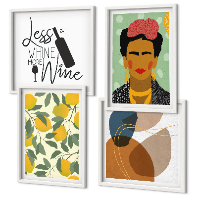 Wanddeko-set Zitronenweinporträt von Frida