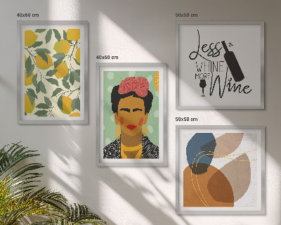 Wanddeko-set Zitronenweinporträt von Frida