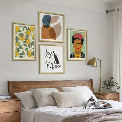 Wanddeko-set Zitronenweinporträt von Frida