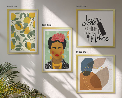 Wanddeko-set Zitronenweinporträt von Frida