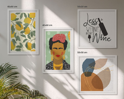 Wanddeko-set Zitronenweinporträt von Frida