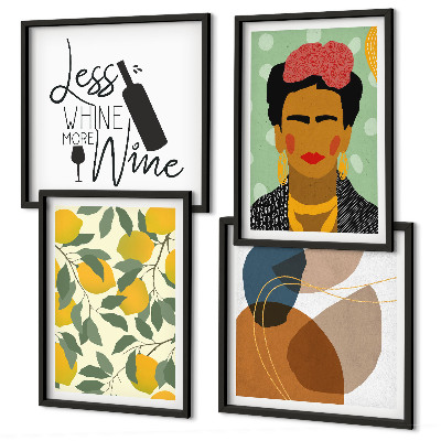 Wanddeko-set Zitronenweinporträt von Frida