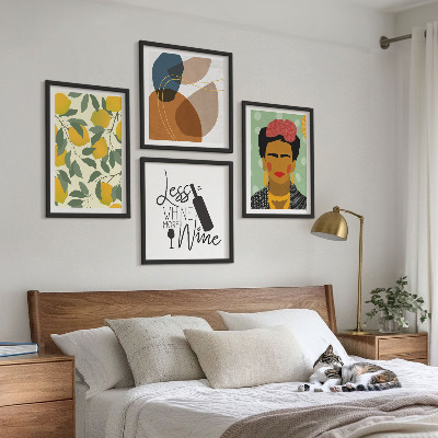 Wanddeko-set Zitronenweinporträt von Frida
